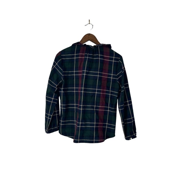 Trovata Birds of Paradis Size S The Erica Pleated Collar Blouse in Wine Plaid - Picture 2 of 4